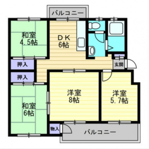 【間取り】 | 旭川ハイツ
