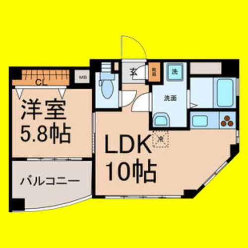 メゾン・ヴェルメイユ 2　名古屋市賃貸　仲介手数料無料の間取り