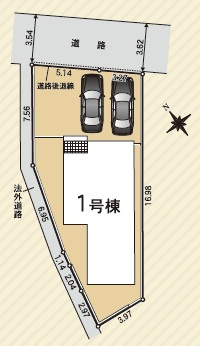 岡崎市上地町第9　新築分譲住宅　全1棟　1号棟の区画図