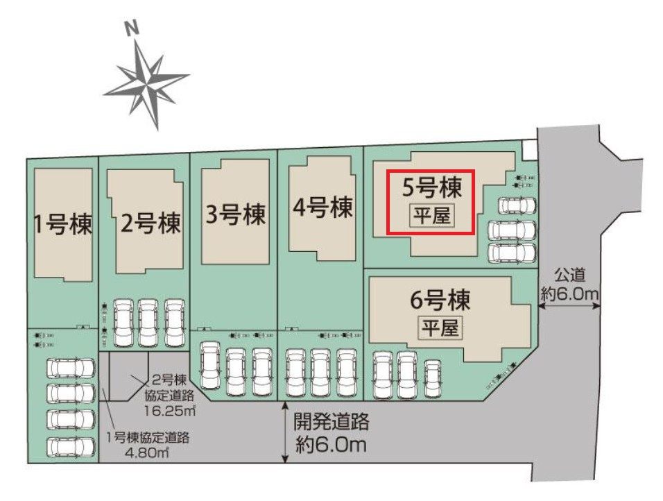 ブルーミングガーデン宇都宮市江曽島町の区画図|【全6棟】各号棟の詳細については、お気軽にお問い合わせください♪