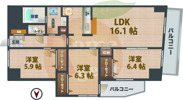 【間取り】 | ロイヤルステーション中村橋 | 3LDKのお部屋です。