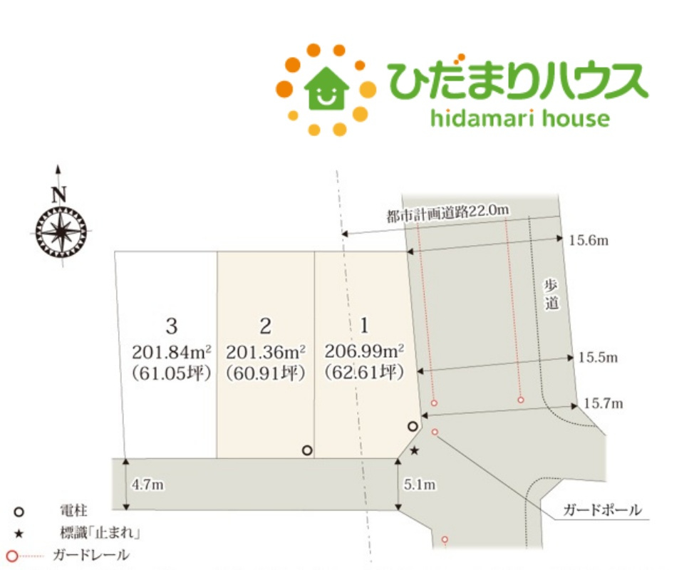 熊谷市柿沼　第2期　新築一戸建て　ワイウッドコート　02の区画図