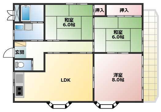 高垣ハイツの間取り