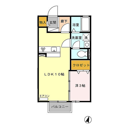 リビングタウンかじま台Ｄの間取り