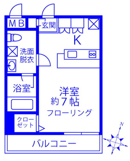 さいたま市中央区上落合９丁目の賃貸マンションの間取り