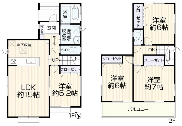 八潮市南川崎　中古戸建の間取り|オール洋室4LDK！各居室にクローゼット完備