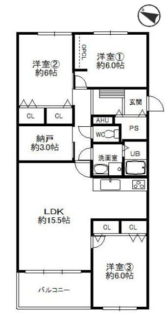 アステム芦屋B棟の間取り