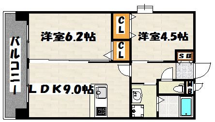 ラファセエスティーロ箱崎駅前の間取り