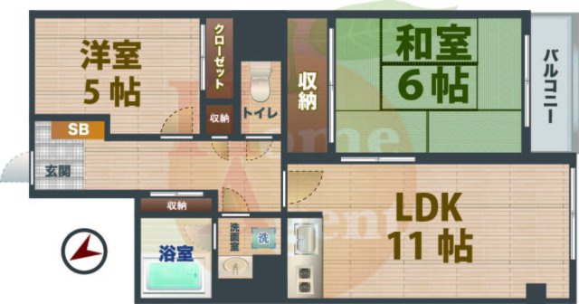 【間取り】 | パステル中野 | 2LDKのお部屋です。