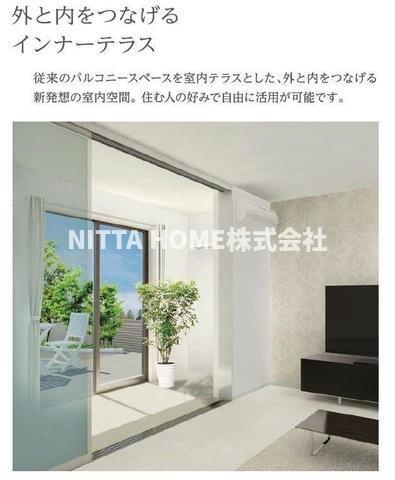 ベルード篠山口の居間・リビング|【完成イメージ図】１１．２帖のリビングに洋室４．２帖のお部屋です＊