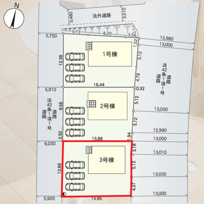 【区画図】 | Cradle garden　二本松市油井第６　３号棟 | ★内覧予約で新米2kg★