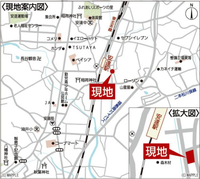 【地図】 | Cradle garden　二本松市油井第６　３号棟 | ★内覧予約でブランド米2kg★