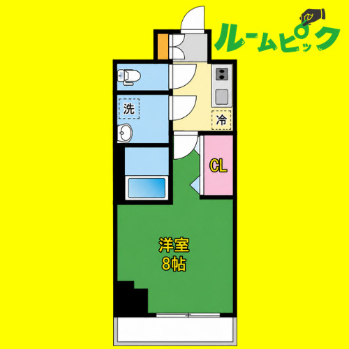S-RESIDENCE高岳bresa(ブレサ)　名古屋市賃貸　仲介手数料無料の間取り