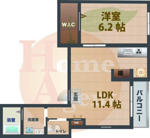 【間取り】 | TSホームズ | 1LDKのお部屋です。
