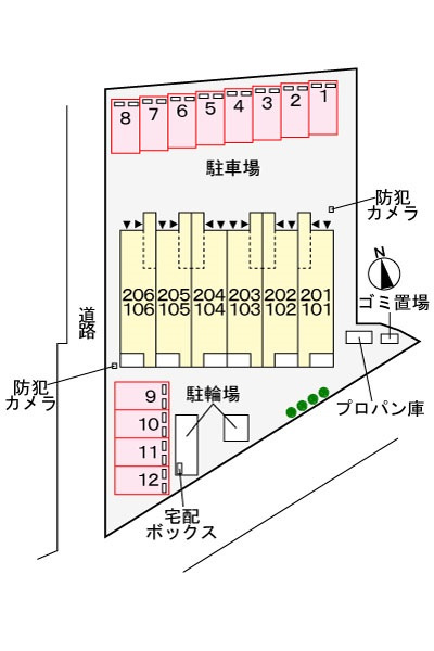 イリアンソスの区画図|駐車場