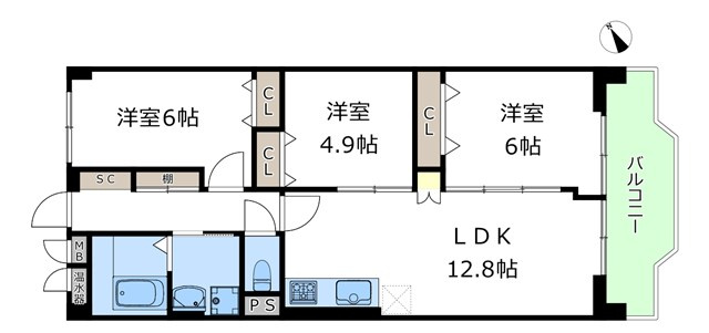 【間取り】 | 千里山サニーハイツ | エイブルにて取扱い可能な住宅ローンは、全部で10種類以上！お客様にピッタリの住宅ローンを当社のFPよりご案内させて頂きます。住宅ローンのご相談だけでも、お気軽にご相談下さいませ。