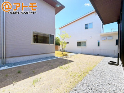 【庭】 | 駿東郡清水町堂庭　新築一戸建て　4号棟 | 広いお庭はお子様と遊んだり、趣味を楽しんだりするのにピッタリ♪