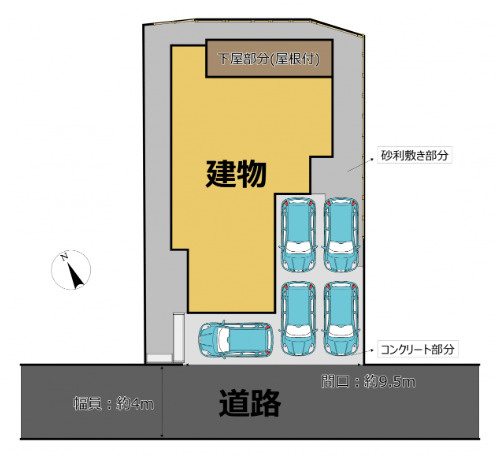 八代市　豊原上町（八代駅）2階建　7DKの区画図|お車が多い方にも安心です