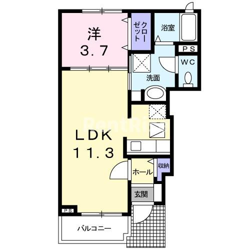プラシード・ＫⅡ　Ａの間取り|間取図