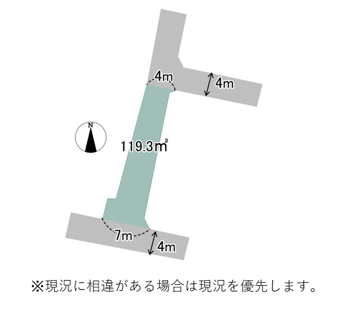 売土地　沼津市高沢町の土地図|縦長住宅は、奥にLDK、手前に水回りなど配置し採光を工夫する建築ができます。