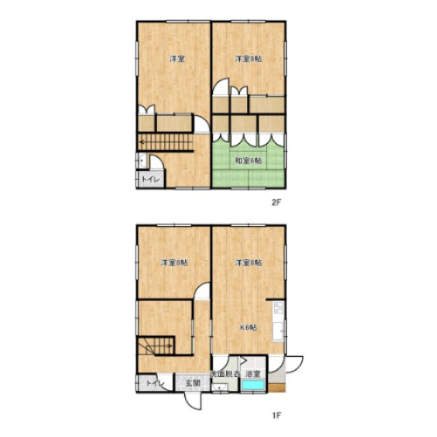 中古戸建　安中市安中4丁目の間取り|使いやすいシステムキッチン付きの5K中古住宅です。内外装リフォーム済みです。