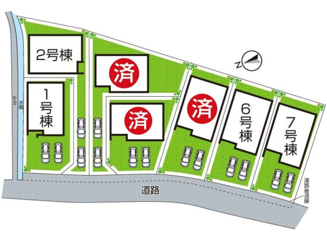 富田林市錦織北　第2期　新築一戸建ての区画図|全7区画