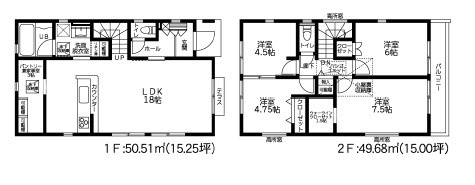 高座郡寒川町一之宮2丁目6期　新築戸建　全3棟2号棟
