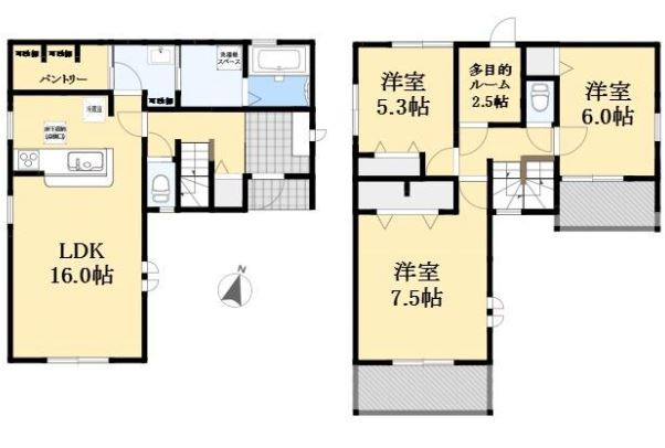 【新築】鶴ヶ島市藤金第15 全1棟の間取り