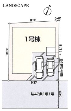 【新築】鶴ヶ島市藤金第15 全1棟の区画図|綺麗な整形地です