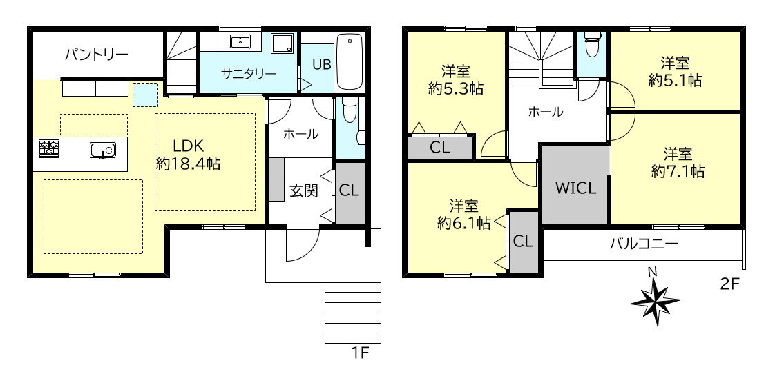 神戸市西区美穂が丘４丁目新築戸建17号地の間取り