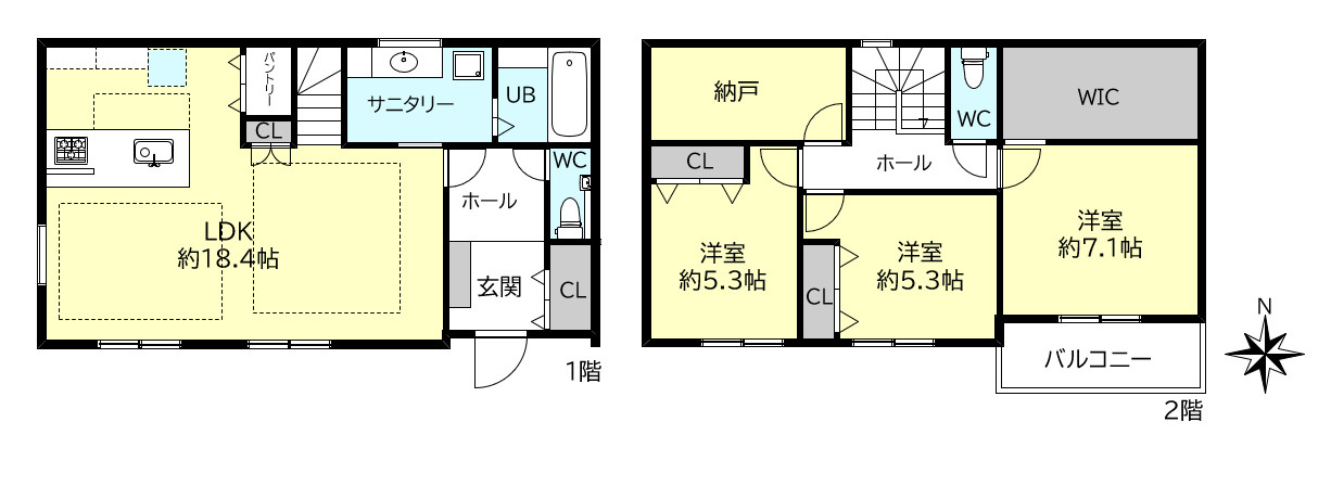 神戸市西区美穂が丘４丁目新築戸建16号地の間取り