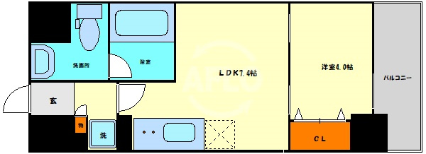 LaCASA京橋の間取り|LaCASA京橋（ラカーサ京橋）　間取り