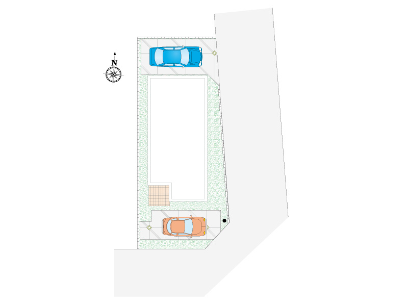 上尾市上平中央3丁目　6号棟　敷地内電柱有
