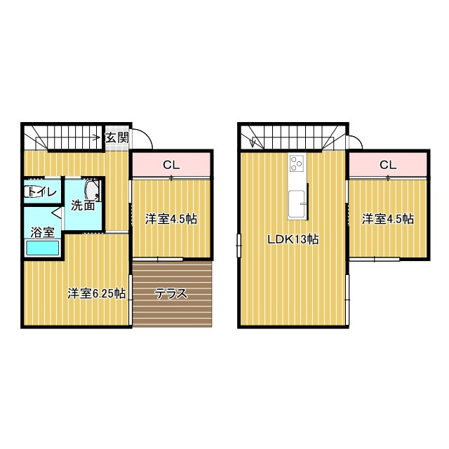 鳥取市丸山町中古戸建の間取り
