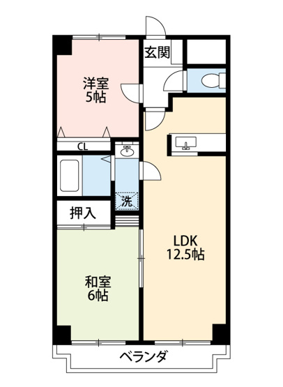 【間取り】 | グリーンウッド　15439 | 使いやすい2LDK間取りです(^^)／