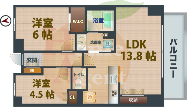 【間取り】 | ブランズ西荻南三丁目 | 2LDKのお部屋です。