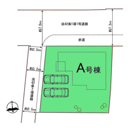 【区画図】 | ハートフルタウン高崎市中豊岡町63ー① | 開放的な角地に面した1棟！