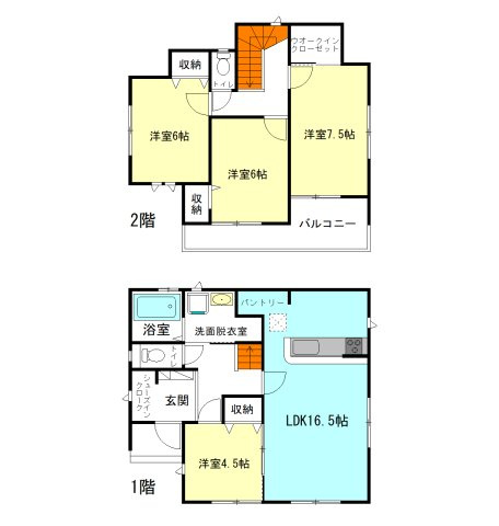 【間取り】 | ハートフルタウン高崎市片岡町2丁目31ーB | 全居室洋室仕様＋南向きのモダンな間取り！