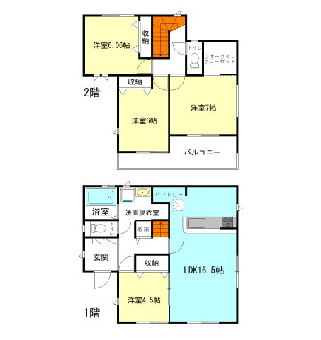 【間取り】 | ハートフルタウン高崎市片岡町2丁目31ーA | 全居室洋室仕様＋南向きのモダンな間取り！
