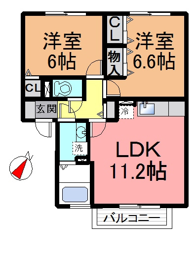 コンフォール・ヴィラＡ棟の間取り