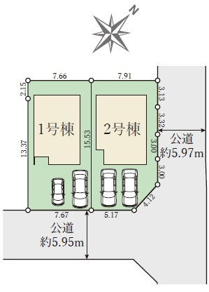桃山台１丁目　新築戸建　２区画の区画図