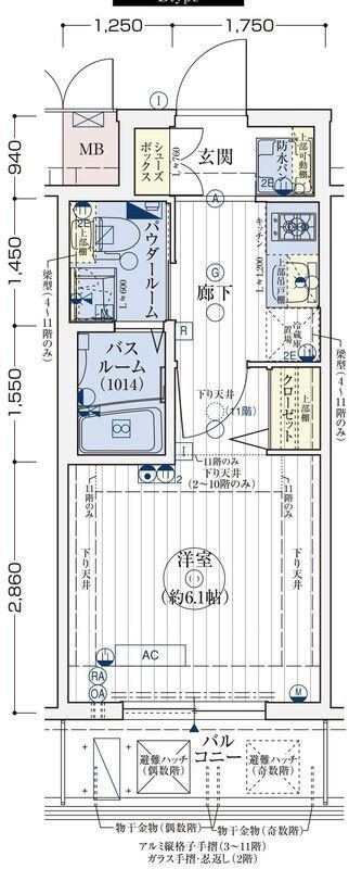 エステムコート難波WESTSIDEⅢドームシティの間取り
