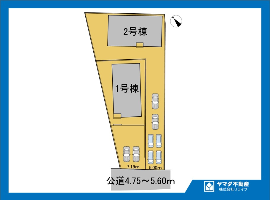 クワイエ　一宮市杉山第1　全2区画分譲の区画図|■区画図
■YAMADA電機の　ヤマダ不動産　株式会社リライフ　
いつでもお問合わせ下さい。
