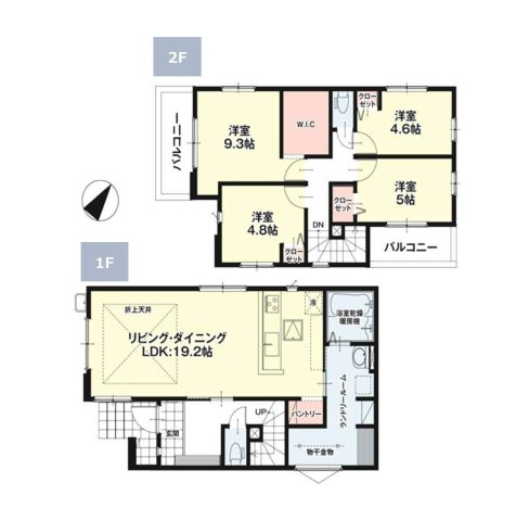 福岡市南区警弥郷3丁目第3-3棟（1号棟）の間取り|全居室収納付きで便利です。