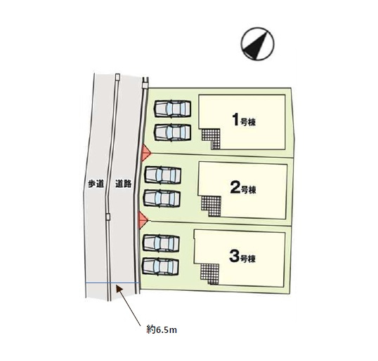 福岡市南区警弥郷3丁目第3-3棟（1号棟）の区画図|配置図（1号棟）