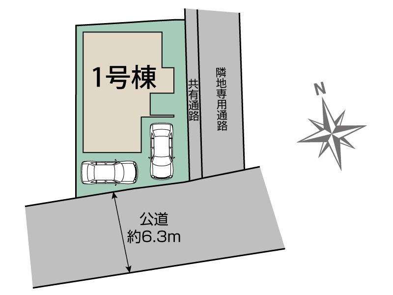 ブルーミングガーデン／西区田崎1丁目／1号棟の区画図