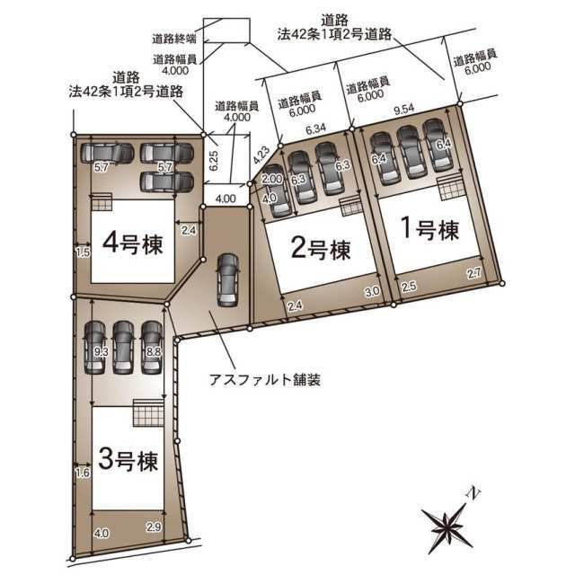 田島　新築戸建ての区画図