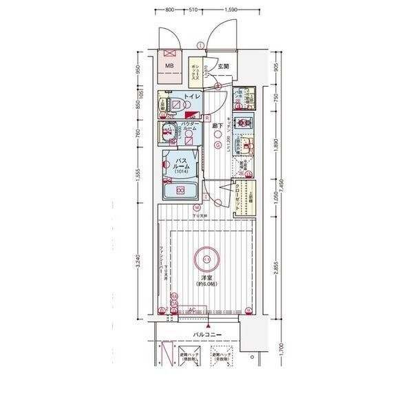 大阪市西区九条２丁目の賃貸マンションの間取り|現状有姿