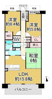 【間取り】 | エクセラージュ川西うね野　4階
