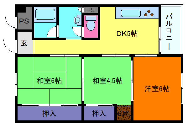 住吉台東住宅3号棟の間取り
